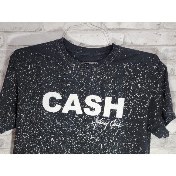 ZION M Johnny Cash - Block Music Rebel Splatter Adult T-Shirt - rock & roll - Picture 3 of 9